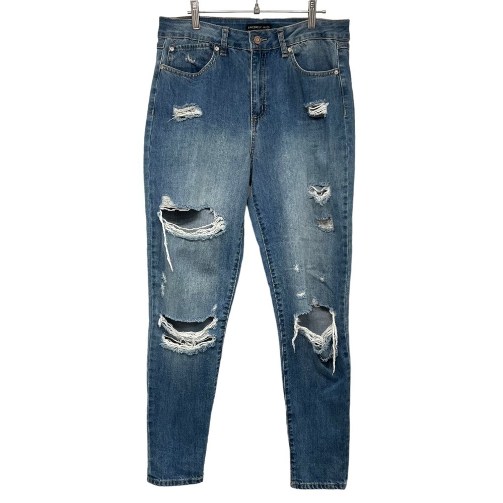Sincerely Jules Distressed Blue Denim Skinny Jeans 30 - Picture 2 of 11